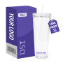 BPA Free Reusable Double Wall 24oz Plastic Snow Globe Tumbler Clear Acrylic Pre-drilled Water Cup with Straw and Stopper