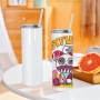 Factory Wholesale Sublimation White 12oz 15oz 20oz 30oz Straight Double Walled Vacuum Stainless Steel Tumbler with Slide Lid