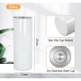 Factory Wholesale Sublimation White 12oz 15oz 20oz 30oz Straight Double Walled Vacuum Stainless Steel Tumbler with Slide Lid