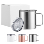 Custom Logo 14oz Stainless Steel Coffee Mug Spray Painted Insulated Tumbler Double Wall Car Travel Handle Water Bottle Metal Cup