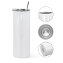 USA Stocked Flat Edge Blanks Stainless Steel 20oz Sublimation Tumbler With sealed Lid Rubber Bottom and Metal Straw 25pcs/ctn