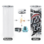 USA Stocked Flat Edge Blanks Stainless Steel 20oz Sublimation Tumbler With sealed Lid Rubber Bottom and Metal Straw 25pcs/ctn