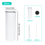 USA Stocked Flat Edge Blanks Stainless Steel 20oz Sublimation Tumbler With sealed Lid Rubber Bottom and Metal Straw 25pcs/ctn