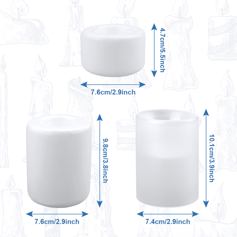 Empty Sublimation Ceramic / Glass Candlestick Candle Jars for Making Candles for Heat Press Printing DIY