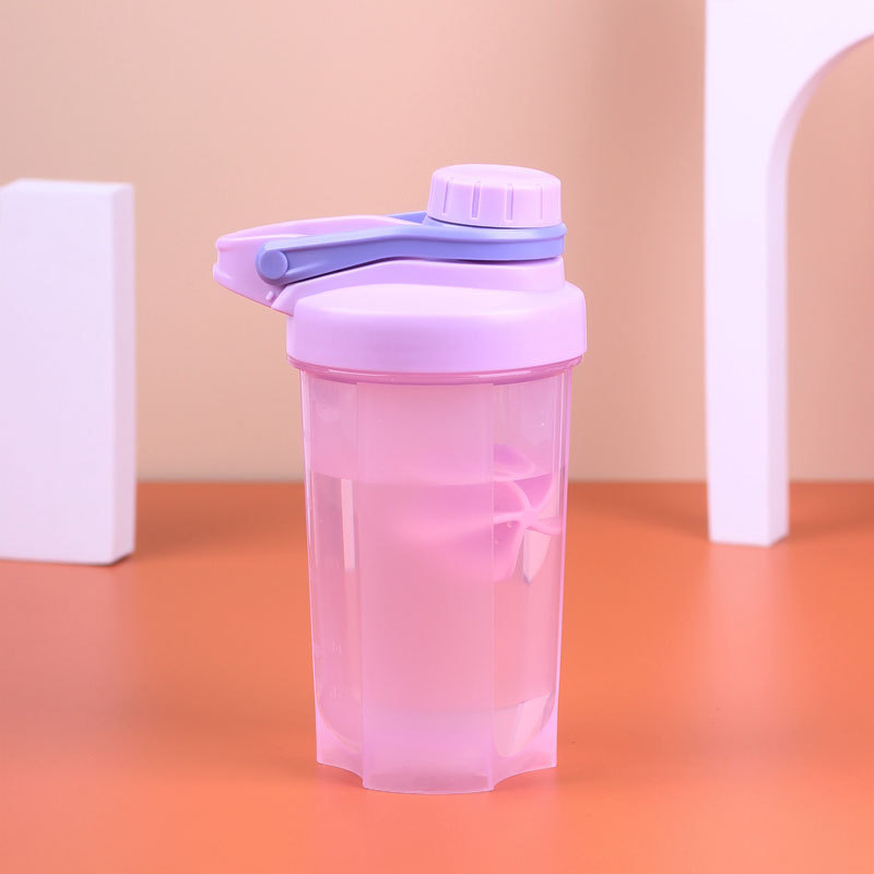 Custom logo Wholesale 500ml Plastic sealed Fitness Sports Water Mixing Cup BPA-Free PP Shaker Bottle with New Handle Lid