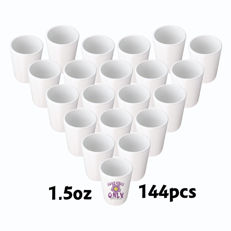Sublimation Blanks Transfer Printing 1.5oz Ceramic Shot Glass Blank Ceramic White Mug Wine Whiskey Cup
