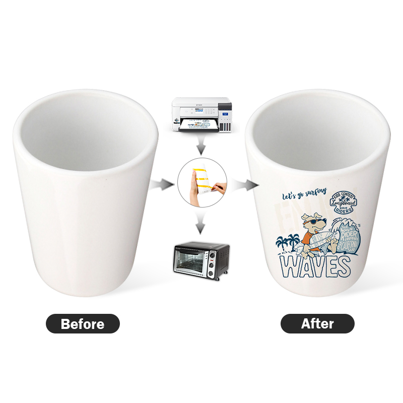 Sublimation Blanks Transfer Printing 1.5oz Ceramic Shot Glass Blank Ceramic White Mug Wine Whiskey Cup