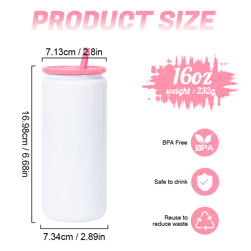 RTS 25pcs/ctn 16oz Sublimation Blank Tumbler Double Walled Metal Cup Stainless Steel SS304 Water Bottle Vacuum Can