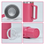 Custom Logo 3oz 4oz 5oz Mini Shot Glass Tumbler Double Wall Stainless Steel Insulated Cup with Metal Straw Lid and Handle