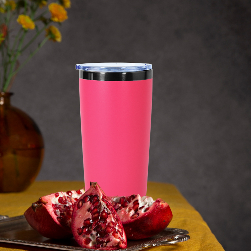 Custom 20oz Tumbler Vacuum Insulated Travel Mug Powder Coated Black and Gold Copper Plated Tumbler 20oz for Engraving