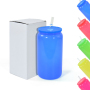Glass Jars with Lid 16oz Neon Glasses Mix 4 Colors Blank Sublimation Glass Cans Glass Tumblers with Colorful PP Lid and Straw