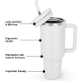 RTS US 20pcs/ctn 40 oz Tumbler with Handle, Insulated Tumblers with Lid and Straw, Large Metal Sports Water Bottle Jug