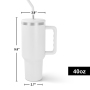 RTS US 20pcs/ctn 40 oz Tumbler with Handle, Insulated Tumblers with Lid and Straw, Large Metal Sports Water Bottle Jug