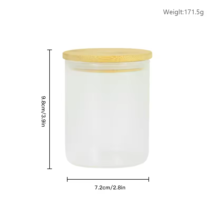 China Warehouse Ready to Ship Sublimation Blank 10oz Glow in the Dark Candle Holders clear Frosted Sublimation Glass Candle Jars