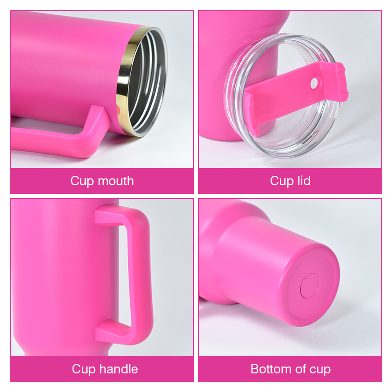 New Custom Plating 40oz Tumbler with Handle H1.0 H2.0 H3.0 Insulated Cup Reusable 304 Stainless Steel Water Bottle Travel Mug