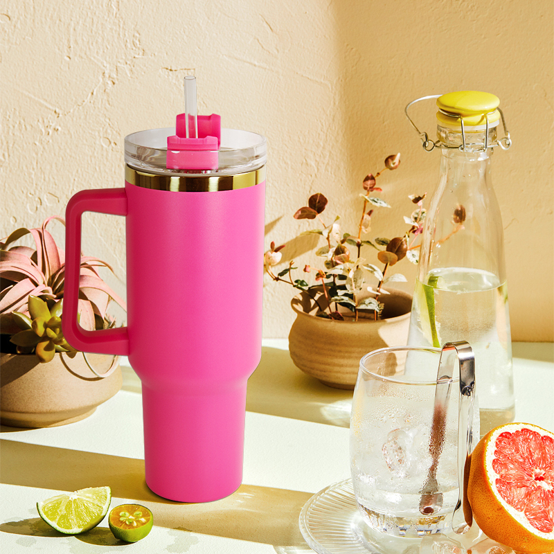 New Custom Plating 40oz Tumbler with Handle H1.0 H2.0 H3.0 Insulated Cup Reusable 304 Stainless Steel Water Bottle Travel Mug