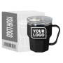 Cups for Coffee Plastic Hot Coffee Bottle Odor-free Stainless Steel Inner 12 oz Coffee Mug Black Handle Coffee Cup