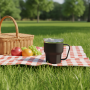 Cups for Coffee Plastic Hot Coffee Bottle Odor-free Stainless Steel Inner 12 oz Coffee Mug Black Handle Coffee Cup