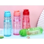 500ml Colored Water Bottle Plastic Tumbler Reusable Plastic Unbreakable Cold Drinking Cups with Strap and Dual Drink Lid