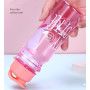 500ml Colored Water Bottle Plastic Tumbler Reusable Plastic Unbreakable Cold Drinking Cups with Strap and Dual Drink Lid