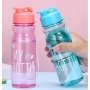 500ml Colored Water Bottle Plastic Tumbler Reusable Plastic Unbreakable Cold Drinking Cups with Strap and Dual Drink Lid