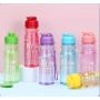 500ml Colored Water Bottle Plastic Tumbler Reusable Plastic Unbreakable Cold Drinking Cups with Strap and Dual Drink Lid