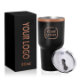 Vasos Termicos Coffee Thermoses Custom Laser Edelstahl Schwarz 30oz Custom Insulated Tumbler 30 oz Tumbler Stainless Steel Cup