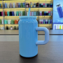 16oz Stainless Steels Can Shaped Sublimation Glass Tumbler with Handle and Straw Colored Sublimation Straw Lid Mason Jar