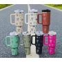 40oz H2.0 Stainless Steel Vacuum Insulated Laser Logo Cow Head Tumblers Western Coffee Mug