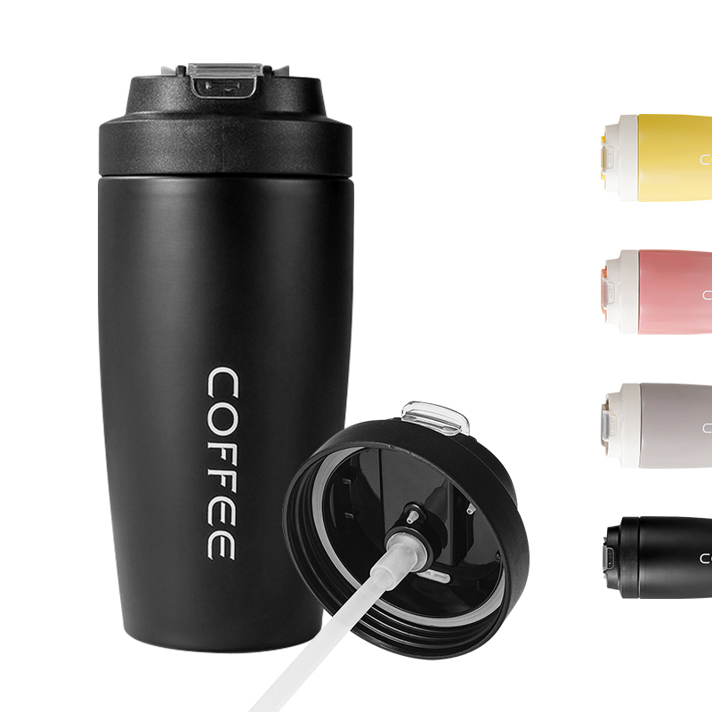New Design 12oz Double Wall Stainless Steel Travel Coffee Mug Vacuum Insulated 350ml 500ml Tumbler with 2in1 Lids