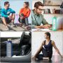 1000ml Glass Water Bottle Time Marker Reminder Quotes Leak Proof Reusable BPA Free Water Bottles with Silicone Sleeve Bamboo Lid