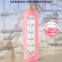 1000ml Glass Water Bottle Time Marker Reminder Quotes Leak Proof Reusable BPA Free Water Bottles with Silicone Sleeve Bamboo Lid
