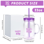 Newest Colors 22oz Pre-Drilled Snow Globe Tumbler BPA Free Double Wall Acrylic Plastic Mason Jar with Handle for UV DTF Glitter