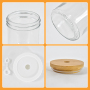 RTS US WAREHOUSE Drinking Glasses Bamboo Lids and Glass Straw 24oz Can Shaped Cups Beer Glasses Iced Coffee Tumbler Cup 4pcs/ctn