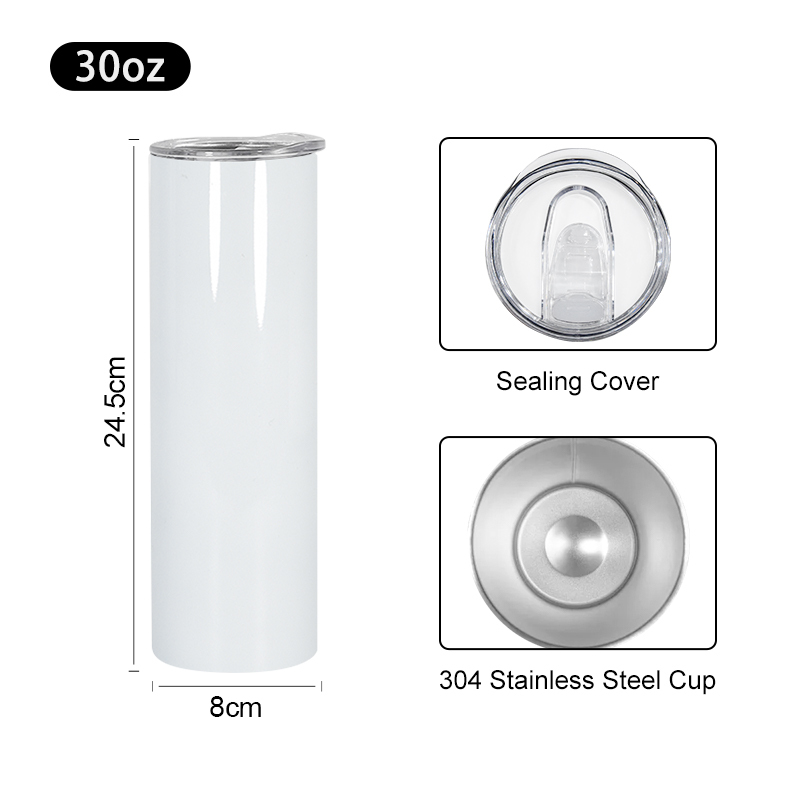 RTS USA Warehouse in Stocked 30oz Sublimation Tumbler Double Wall Stainless Steel Vacuum Sublimation Bottles 25pcs/ctn