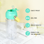 Plastic Sports Water Bottle 10oz Snow Globe Cups Pre-drilled clear Tumblers Double Wall with Handle Flip Lids