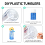 Plastic Sports Water Bottle 10oz Snow Globe Cups Pre-drilled clear Tumblers Double Wall with Handle Flip Lids