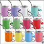 RTS US Warehouse 3oz Sublimation Blanks Shot Glass Straight Cup Shot Glass Tumblers with Key Chain Lid Metal Straw for Ice Cream
