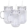 Pre-Drilled 22oz Snow Globe Tumbler UV DTF Glitter DOUBLE WALL Acrylic Mason Jar DIY Personalized Mason Jar Snow Globe Bottle