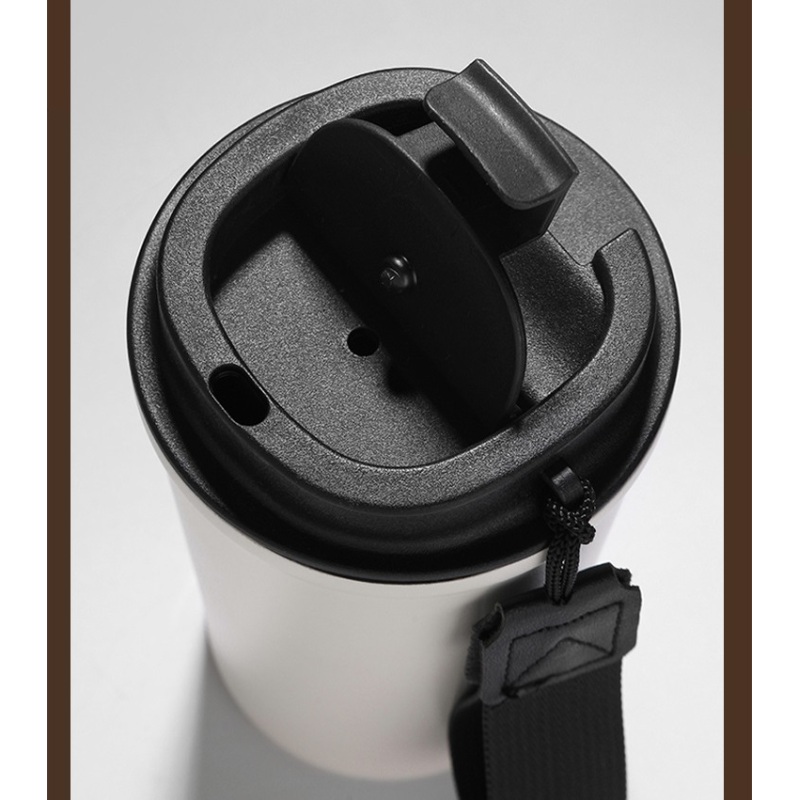 Customized Logo 380ml Coffee Mug Stainless 304 Steel Fashion Coffee Cup Insulated Water Bottle with Portable Rope for Wholesale