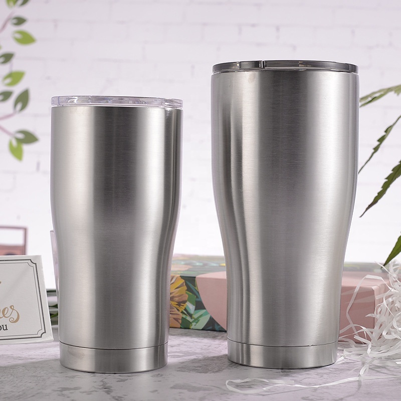 Modern Curve 304 Stainless Steel Double Wall 20oz,30oz,40oz Vacuum Car Cup Insulate Tumbler Cup Turner with Sliding Lid