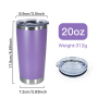 20oz Bulk Tumblers Insulated Double Wall Travel Coffee Mugs Durable Powder Coated Stainless Steel Tumblers with Lid and Straw
