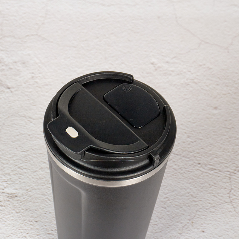 Custom 17oz 500ml Powder Coated Stainless Steel Coffee Tumbler LED Temperature Display Screw Lid Travel Cup Insulated Vacuum Mug