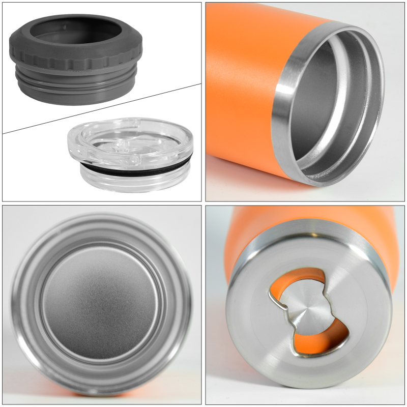 Custom Logo 14oz 4 in 1 Stainless Steel Insulated Beer Bottle Can Cooler Wine Cooler Cup with 2 Lids