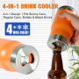 Custom Logo 14oz 4 in 1 Stainless Steel Insulated Beer Bottle Can Cooler Wine Cooler Cup with 2 Lids