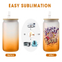Small Pack RTS 6PCS/CTN Beer Glasses 16oz Sublimation Frosted Gradient Glass Can with Wooden Lids