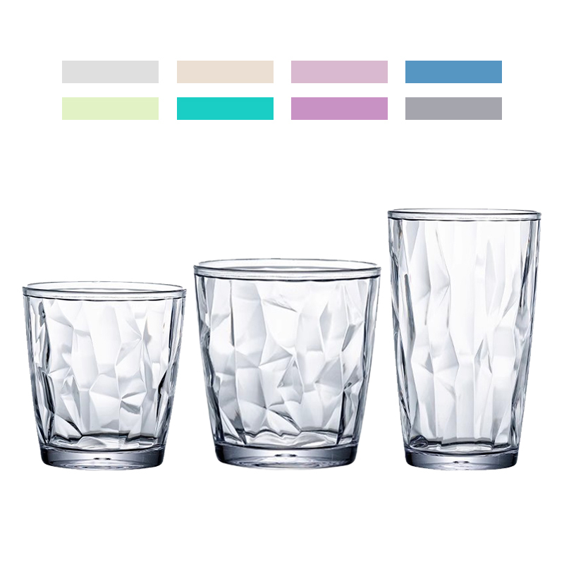 Wholesale Colored 200ml 300ml 500ml Unbreakable Premium Drink Glasses Acrylic PC Plastic Tumbler Glass Drinking Cups