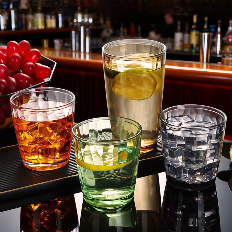 Wholesale Colored 200ml 300ml 500ml Unbreakable Premium Drink Glasses Acrylic PC Plastic Tumbler Glass Drinking Cups