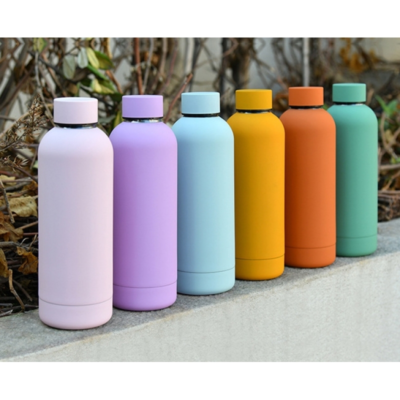 China RTS 500ml Double Wall Stainless Steel Sports Water Bottle Outdoor Tumblers Cola Powder Coated for Laser Printing Logo