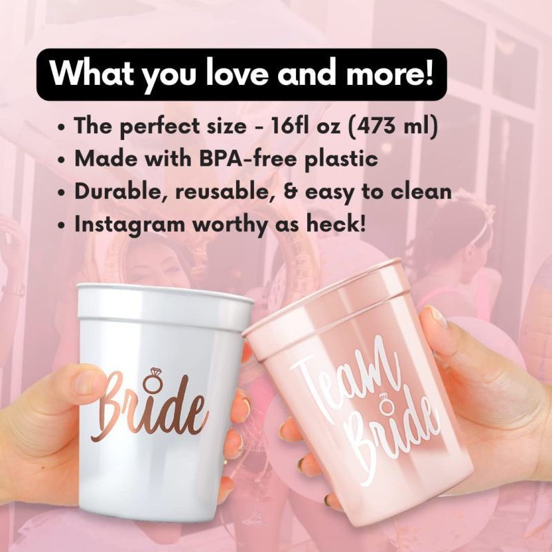 Wholesale Custom Logo Team Bride Bachelorette Party Cups Bridesmaid Cups Bachelorette Party Decorations Favors for Weeding Gifts